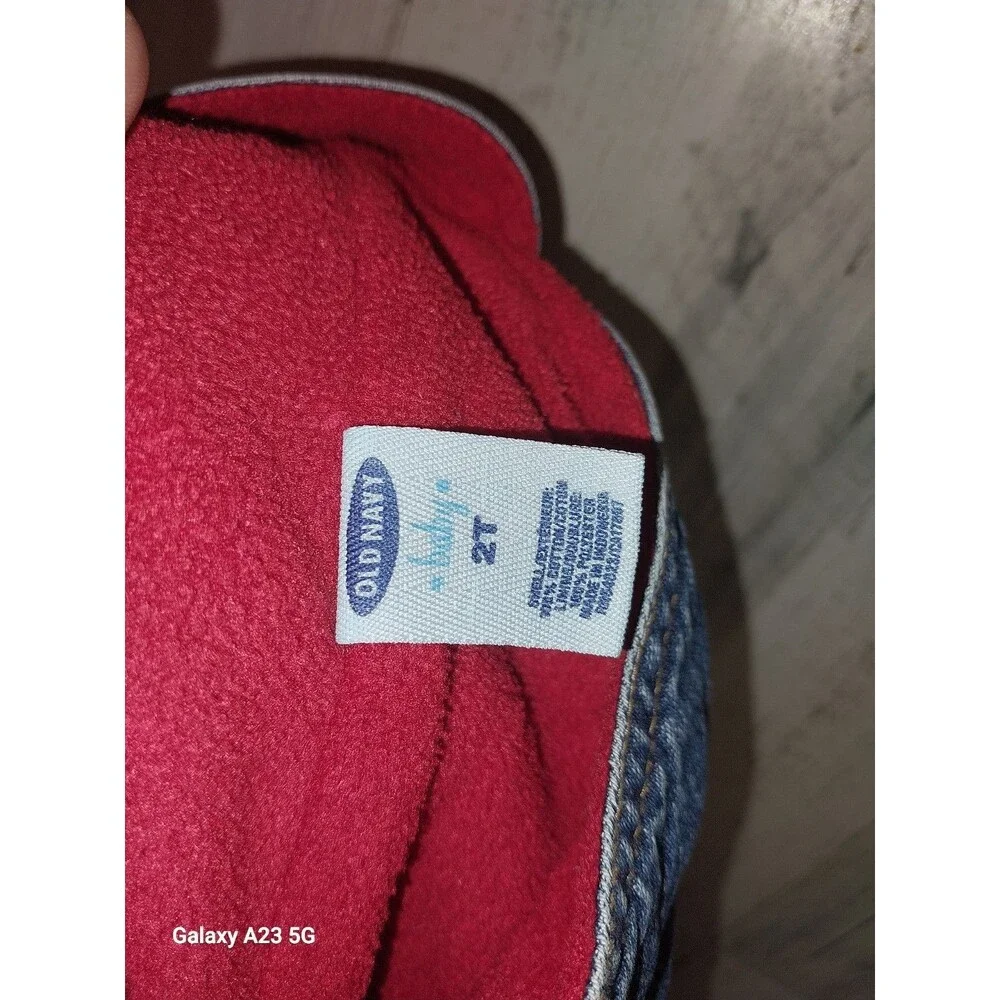 OLD NAVY DENIM JEAN JEANS FLEECE LINED OVERALLS  2T